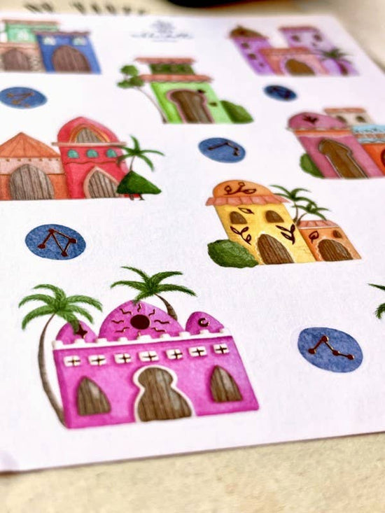 Sticker sheet - Mystic houses Gold foil