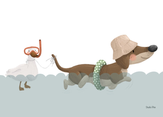 Kaart - Zwemmende Teckel