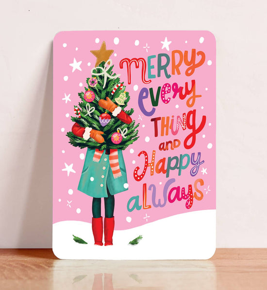 Kertkaart - Merry Everything and Happy Always