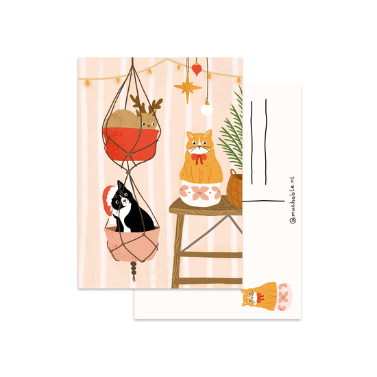 Kerstkaart - Cats