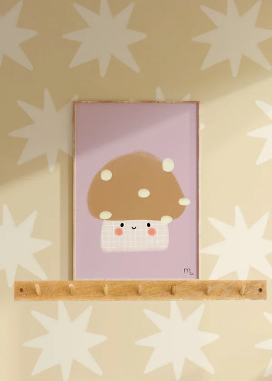 Art Print A4 - Paddenstoel Roze