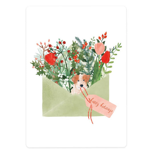 Kerstkaart - Kerstbloemen