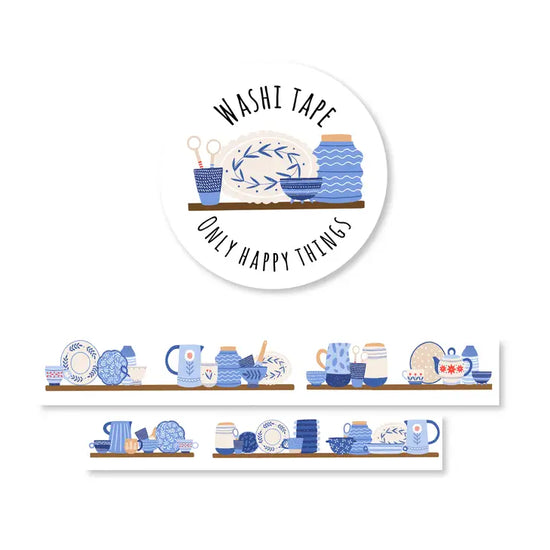 Washi tape - Blue Ceramics