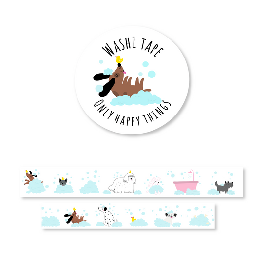 Washi tape - Bath time Dogs