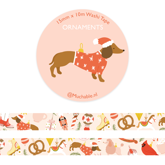 Washi Tape - Pink Ornaments