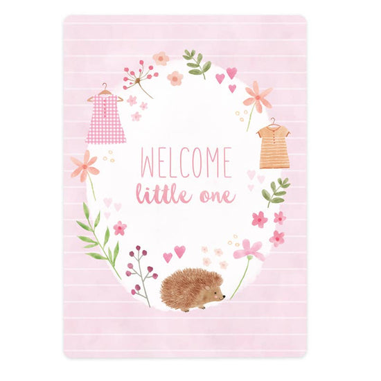 Kaart - Welcome little one Pink