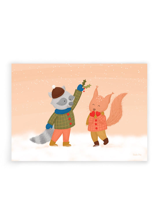 Kerstkaart -  Mistletoe