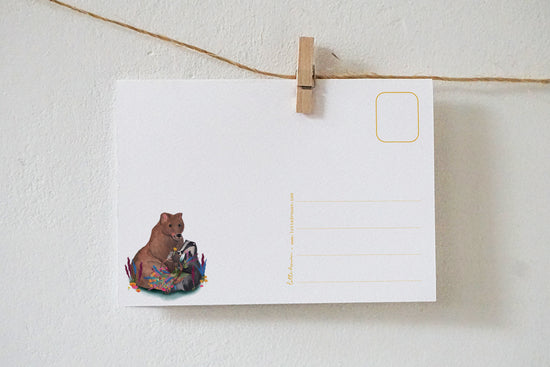 Kaart - Bosdieren Bedankt met Bloemen