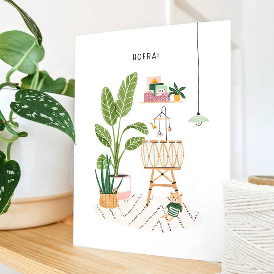 Wenskaart - Hooray New Baby