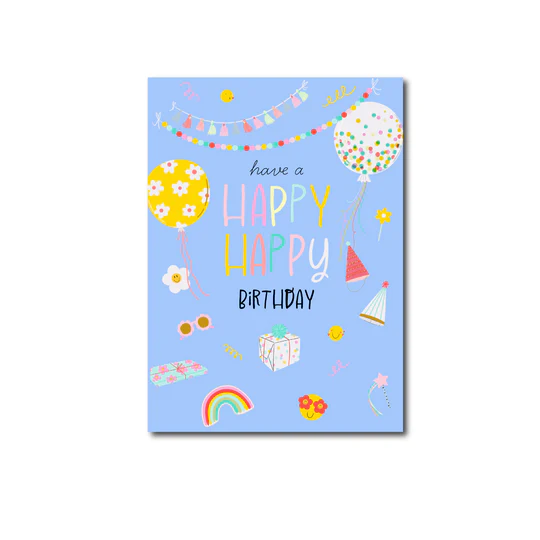 Kaart - Happy Birthday Blue