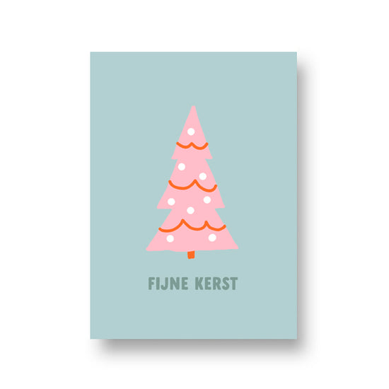 KerstKaart - Fijne Kerst Roze