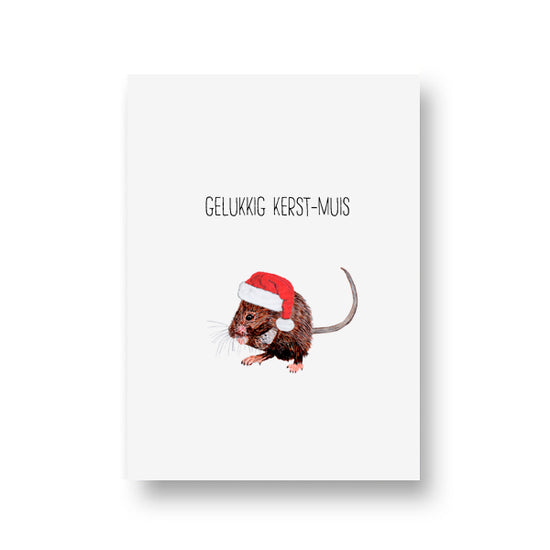Kerstkaart - Gelukkig Kerst-Muis