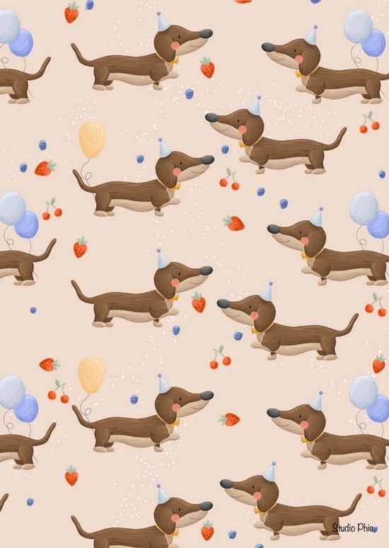 Kaart - Verjaardag Teckel All over