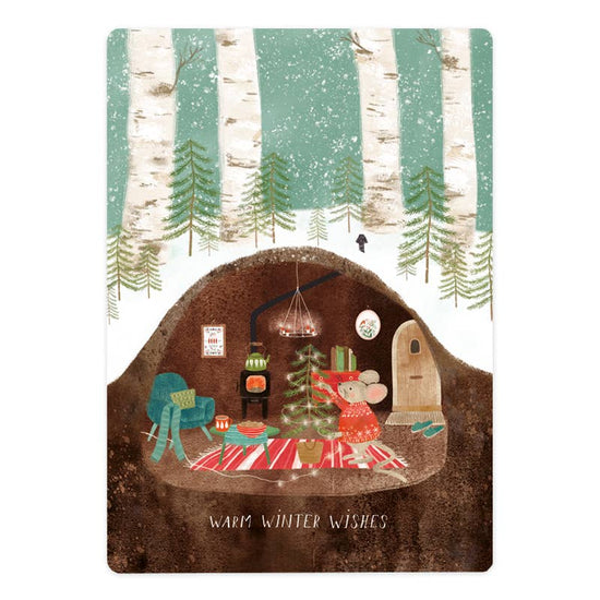 Kerstkaart - Warm Winter Wishes Muis