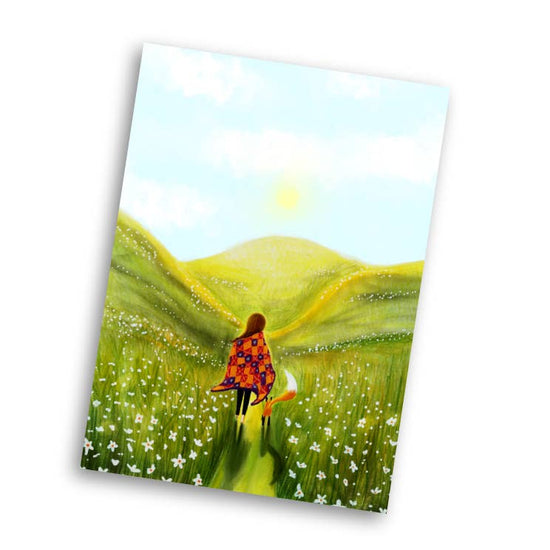 Luxe Kaart - Meisje in de Bergen