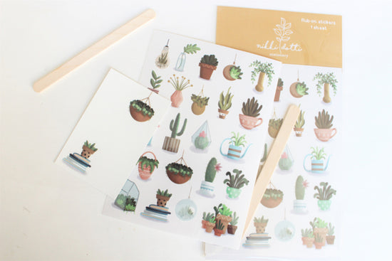 Rub on Stickers - Plants and Pots