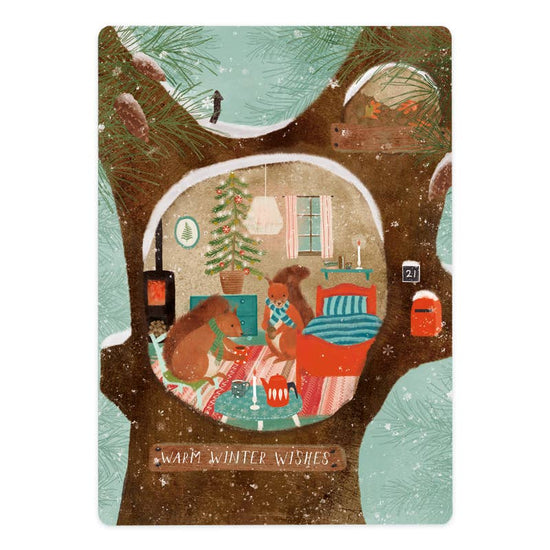 Kerstkaart - Warm Winter Wishes Eekhoorn