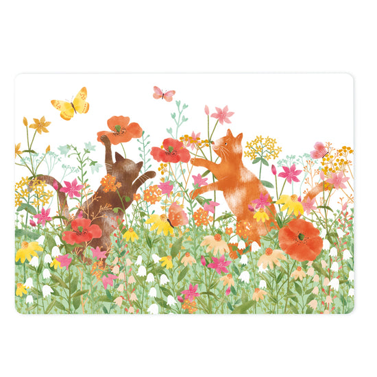 Kaart - Katten in Bloemenveld